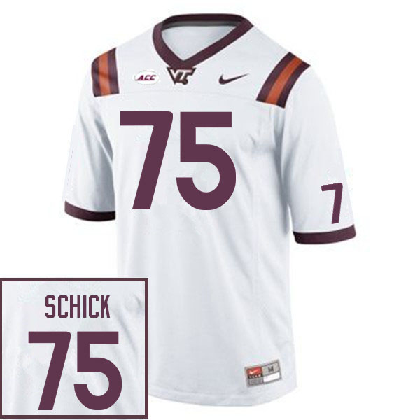 Men #75 Bob Schick Virginia Tech Hokies College Football Jerseys Sale-White